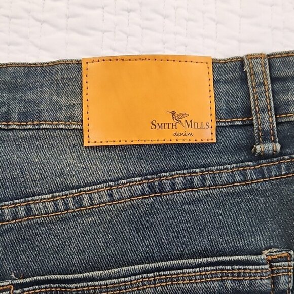 NWT Smith & Mills Denim Blue Jeans Stretch Men’s 38 x 32 Tailored Medium Wash - Picture 5 of 16